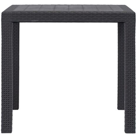 Table de jardin  Table d'extérieur Marron 79x79x72 cm Plastique Aspect de rotin