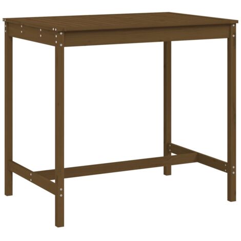 Table de jardin  Table d'extérieur marron miel 121x82,5x110 cm bois massif de pin