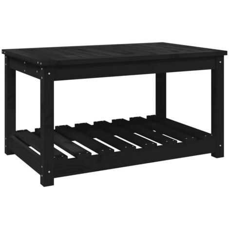 Table de jardin  Table d'extérieur noir 82,5x50,5x45 cm bois massif de pin