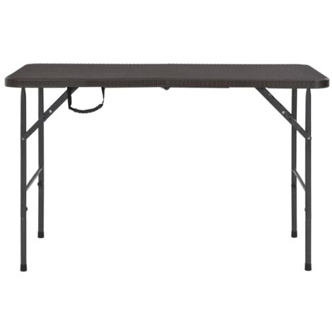 Table de jardin  Table d'extérieur pliante Marron 120x60x74cm PEHD Aspect de rotin