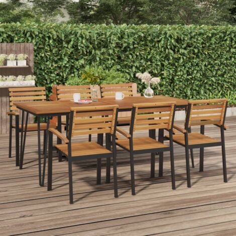Table de jardin Table d'extérieur Table d'appoint avec pieds épingle à cheveux 200x90x75 acacia 75400