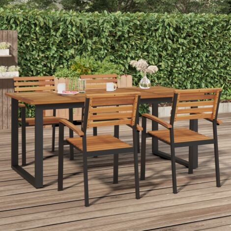 Table de jardin Table d'extérieur  Table d'appoint et pieds en forme de U 180x90x75 cm bois acacia 82172