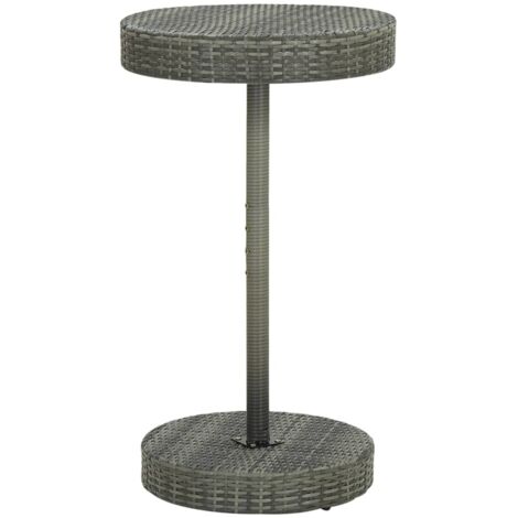 Table de jardin Table d'extérieur Table d'appoint Gris 60,5x106 cm Résine tressée 10166