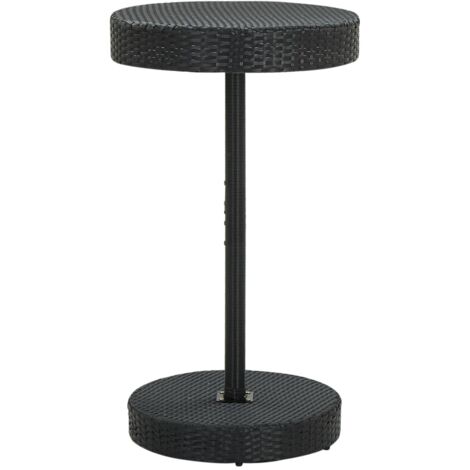 Table de jardin Table d'extérieur  Table d'appoint Noir 60,5x106 cm Résine tressée 58709
