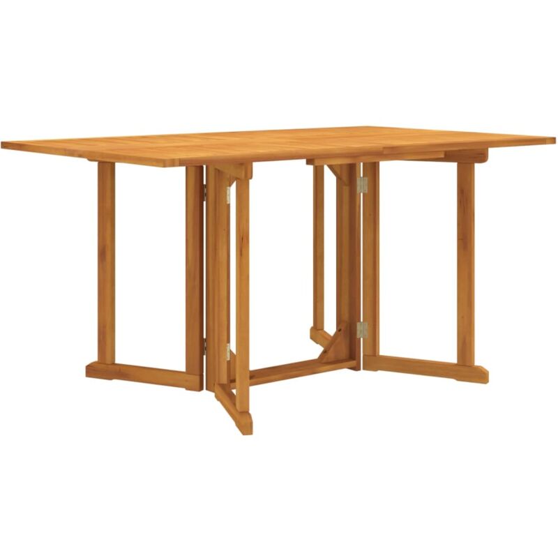 Table de jardin Table d'extérieur Table d'appoint papillon pliante 150x90x75 cm bois massif teck 34675