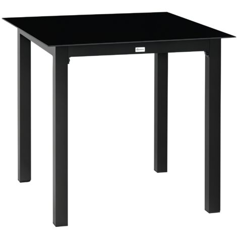 Table de jardin, table d'extérieur, table de salon de jardin, résistante aux intempéries, 80 x 80 x 74 cm, noire