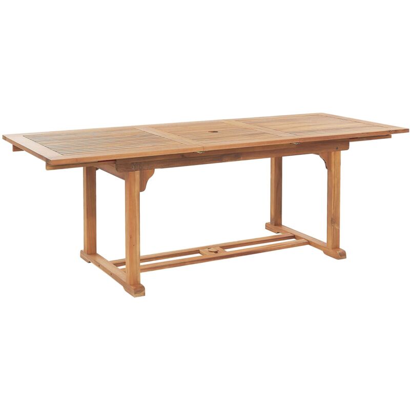 Beliani - Table de Jardin 220 x 90 cm en Bois à Plateau Extensible pour Dîner de Groupe Java