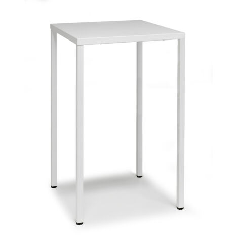 Table de jardin, Table haute 110 cm en métal Summer Blanc en Metal, Scab design