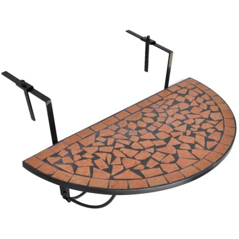 Table de jardin  Table suspendue de balcon Terre cuite Mosaïque