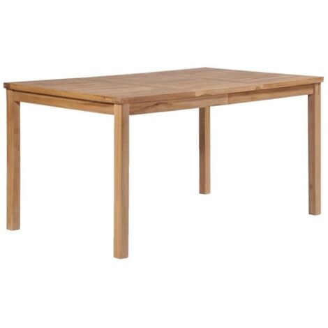 Table de jardin teck massif clair Leez 150cm