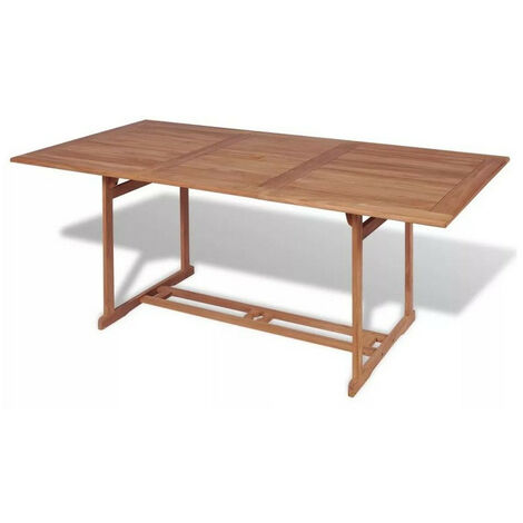 Table de jardin teck massif clair Leez 180cm