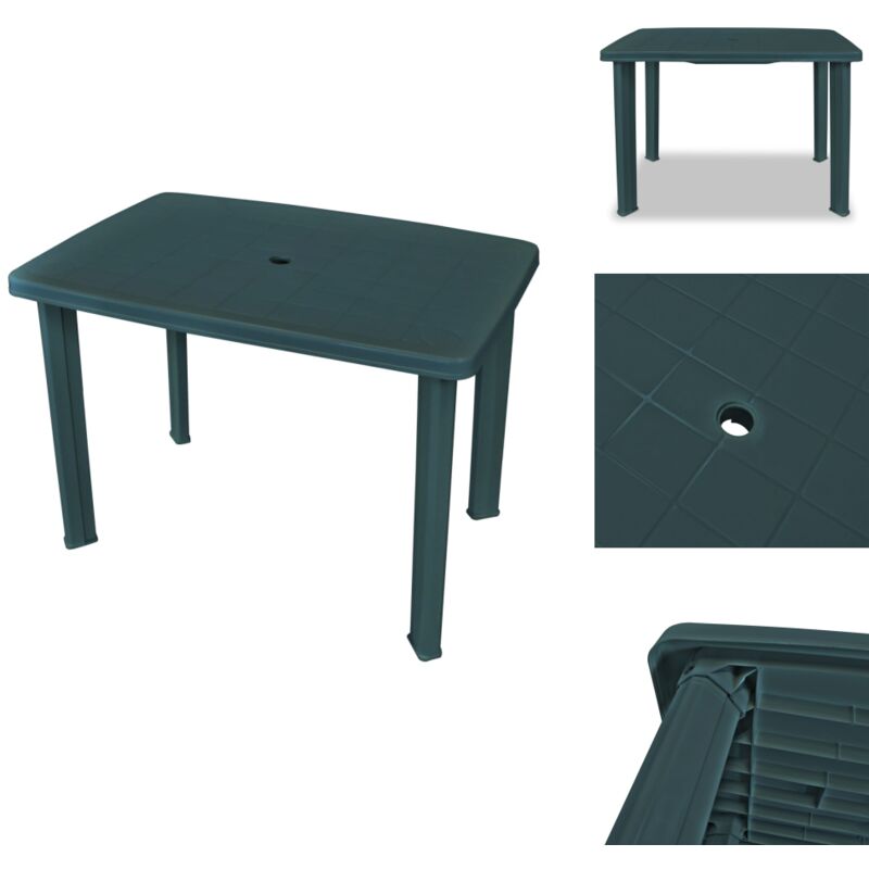 Table de jardin Vert 101 x 68 x 72 cm Plastique - Table De Jardin - Table Extérieure - Mobilier De Jardin - Table Verte - Table En Plastique