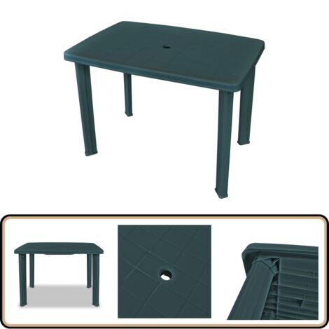 Table de jardin Vert 101 x 68 x 72 cm Plastique - Table De Jardin - Table Extérieure - Mobilier De Jardin - Table Verte - Table En Plastique
