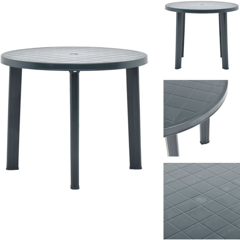 Table de jardin Vert 89 cm Plastique - Table De Jardin - Table Extérieure - Table En Plastique - Table Verte - Mobilier De Jardin