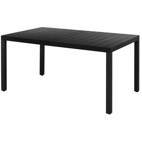 Table de jardin WPC et pieds métal noir Etrino 150cm