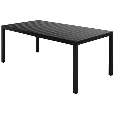 Table de jardin WPC et pieds métal noir Etrino 185cm