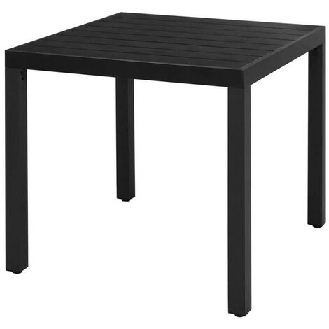 Table de jardin WPC et pieds métal noir Etrino 80cm