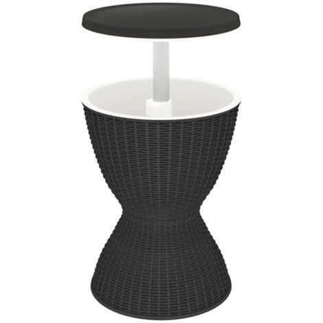 Table de jardin，Table à glacière 3 en 1 noir polypropylène CFW16937