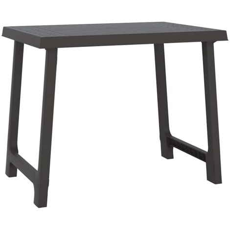 Table de jardin，Table de camping anthracite 79x56x64 cm PP aspect de bois CFW79658