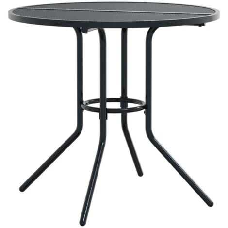 Table de jardin，Table de patio ronde anthracite acier enduit de poudre CFW77835