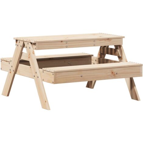 Table de jardin，Table de pique-nique pour enfants 88x97x52cm bois massif de pin CFW16103