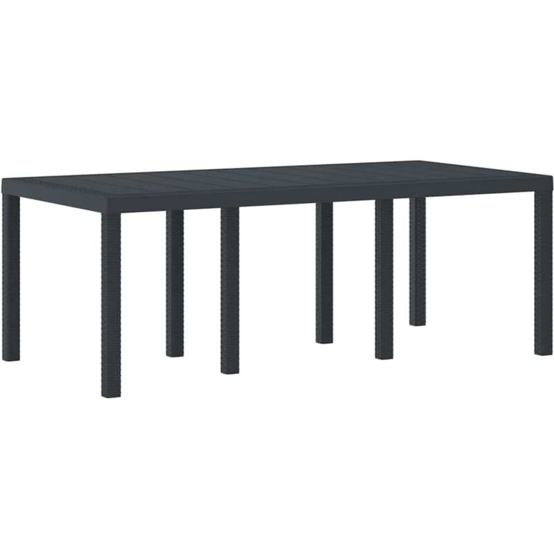 Table de jardin，Table d'extérieur Anthracite 200 x 100 x 73 cm polyrotin CFW27862