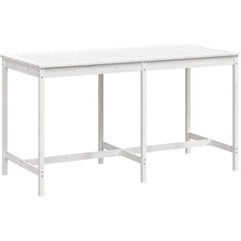 Table de jardin，Table d'extérieur blanc 203,5x90x110 cm bois massif de pin CFW47174