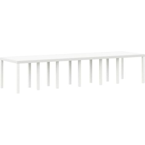 Table de jardin，Table d'extérieur Blanc 350 x 100 x 73 cm polyrotin CFW27886