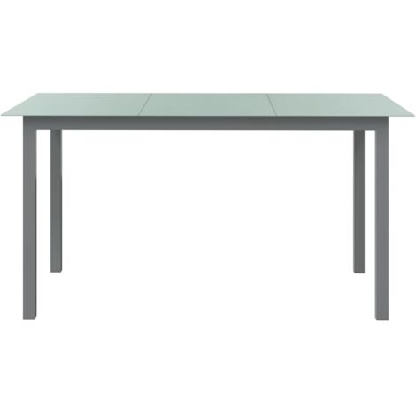 Table de jardin，Table d'extérieur Gris clair 150x90x74 cm Aluminium et verre CFW81229