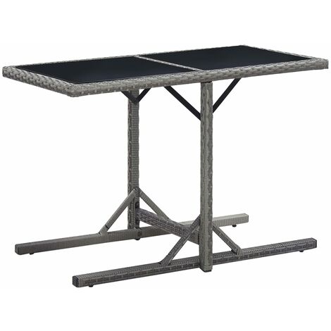 Table de jardin,Table meuble de Balcon,Table d'extérieur Anthracite 110x53x72 cm Verre et résine tressée -77131