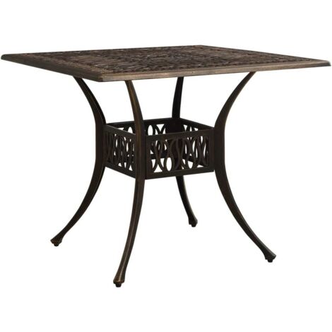 Table de jardin,Table meuble de Balcon,Table d'extérieur Bronze 90x90x73 cm Aluminium coulé -57783
