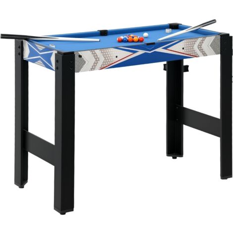 Table de jeu 5-en-1  tennis de table,hockey,basket-ball,tir à l’arc,accessoires inclus,MDF,plastique,bleu