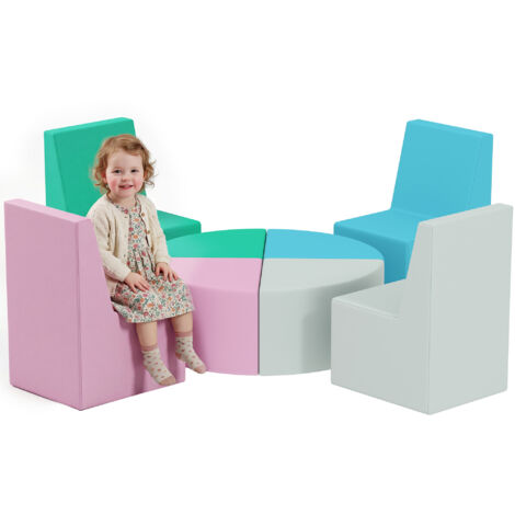 Table de jeu et chaise bébé 8 pièces, parcours motricité en mousse EPE, module d'éveil avec housse PU multicolore, jouet d'activité pour enfant.