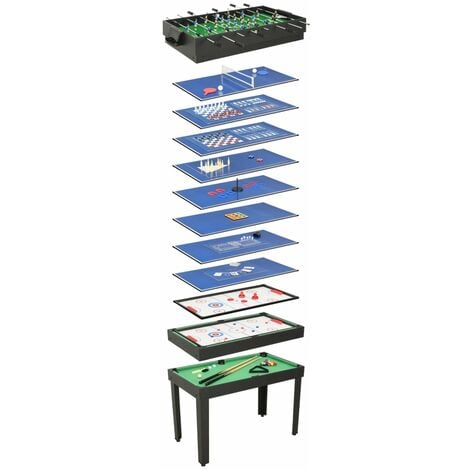 Table de jeu multiple 15 en 1 121x61x82 cm Noir