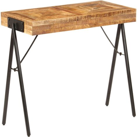 Table de la console en bois massif de la mangue et structure en acier noir
