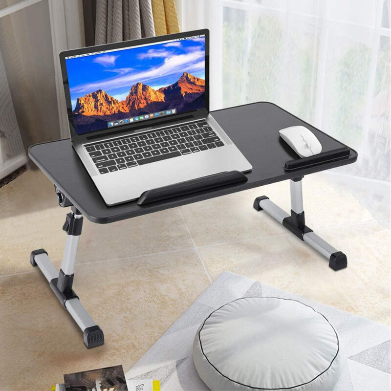 Wottes - Table de Lit pour Ordinateur Portable Support pour Tablette Réglable en Hauteur et Angle Lire et Manger sur Sol