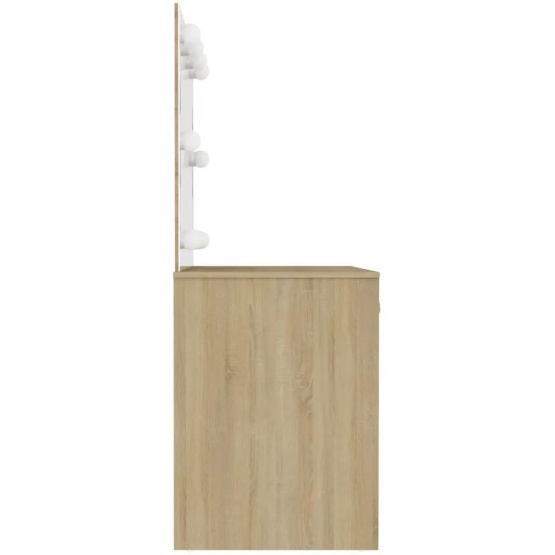 Vidaxl - Table de maquillage avec éclairage led 110x55x145 cm mdf Chêne