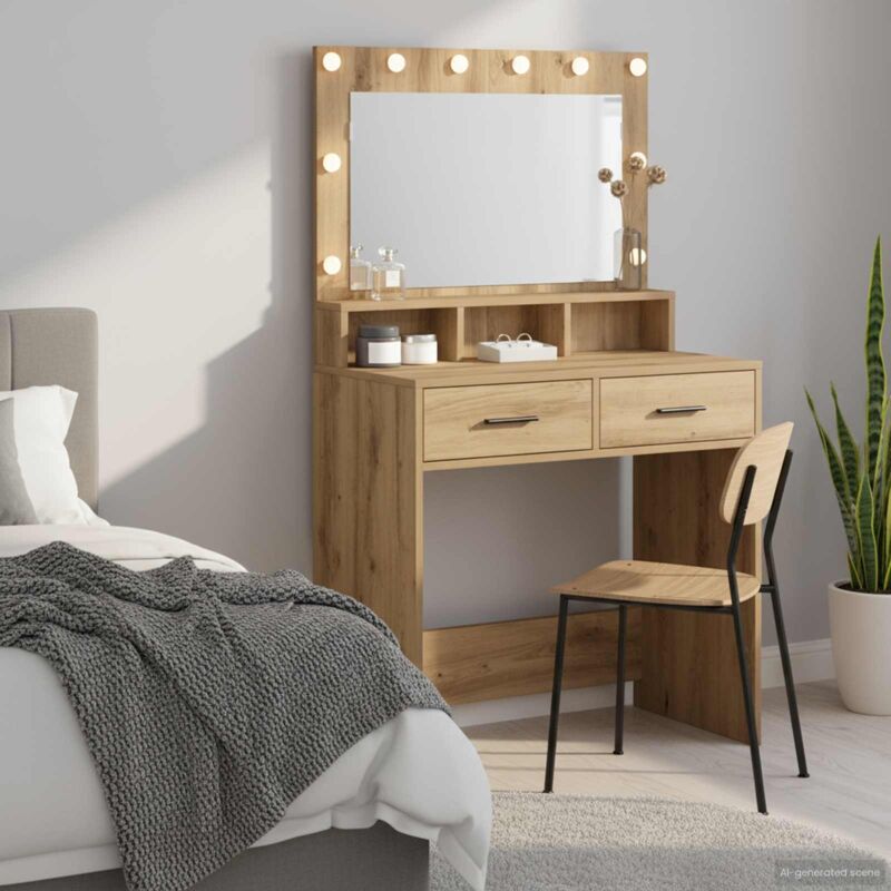 Coiffeuse chêne artisanal 79 x 41 x 135 cm Bois d'ingénierie