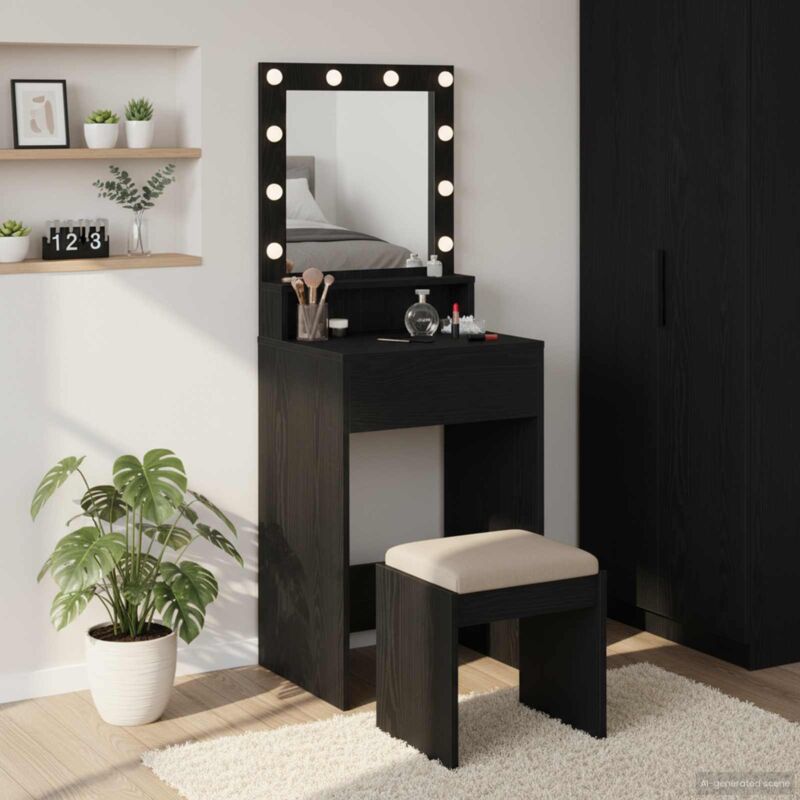 Coiffeuse Chêne noir 50 x 41 x 135 cm Bois d'ingénierie
