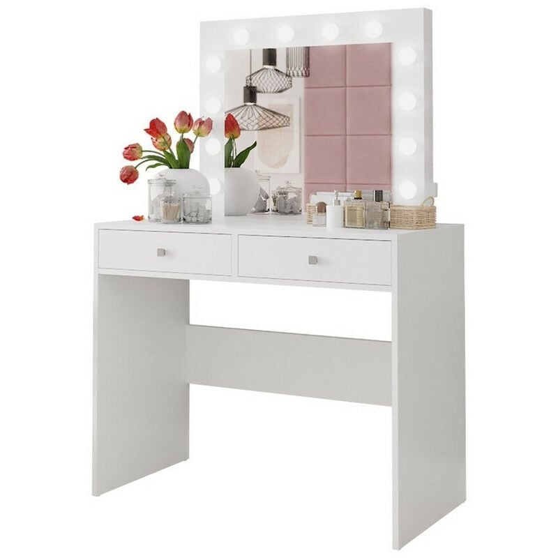 Mobilier1 - Coiffeuse Bedford 100 , Miroir, 145x100x50cm, led