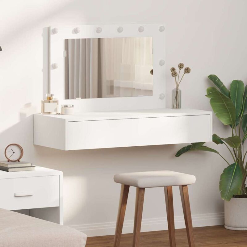 Table de Toilette Blanc 100 x 40 x 70 cm Bois d'ingénierie Vidaxl