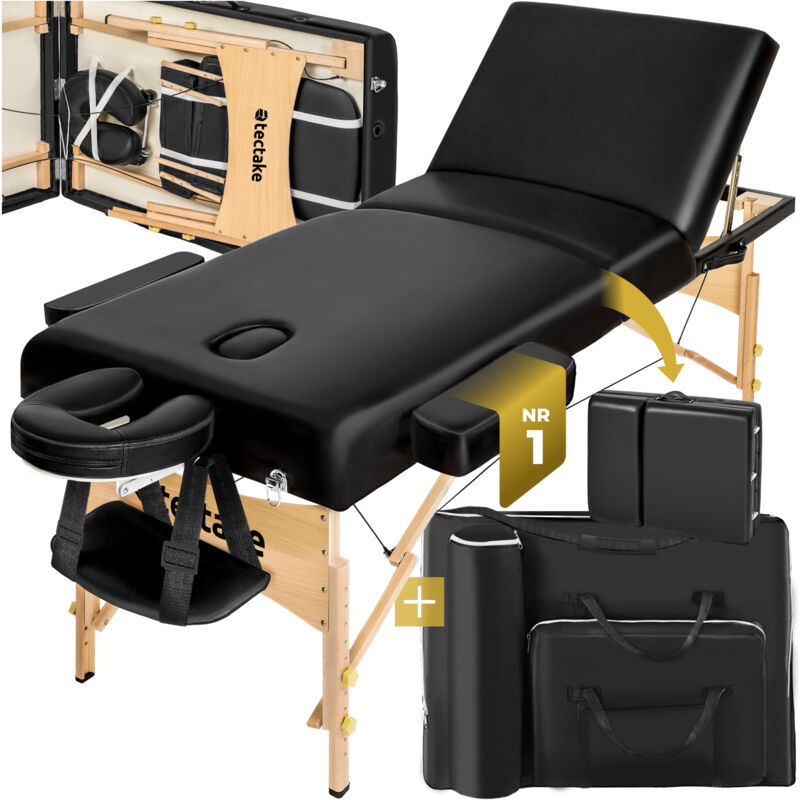 Table de massage pliante 3 Zones - 10 cm d'épaisseur + housse noir