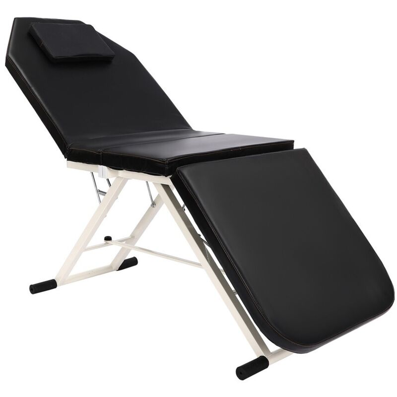 Table de massage pliante en 3 parties avec structure en aluminium pour salon de beauté, spa ou tatouage