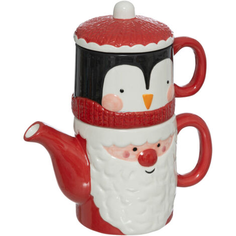 Table de Noël Théière et tasse Père Noël - Feeric Christmas