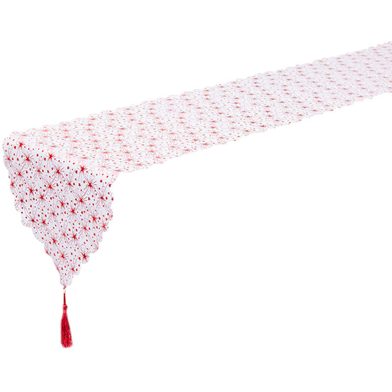 table de noël bronzant - napperon de nappe flocon de neige en feuille d'étoile avec pompon pour décorations de table de noël, b