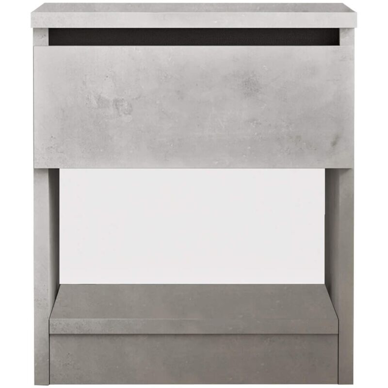Mobili Rebecca - Table de nuit 1 tiroir Rebecca Mobili Kanuka 46,5x40x35,5 Panneau de particules Gris Pierre Moderne