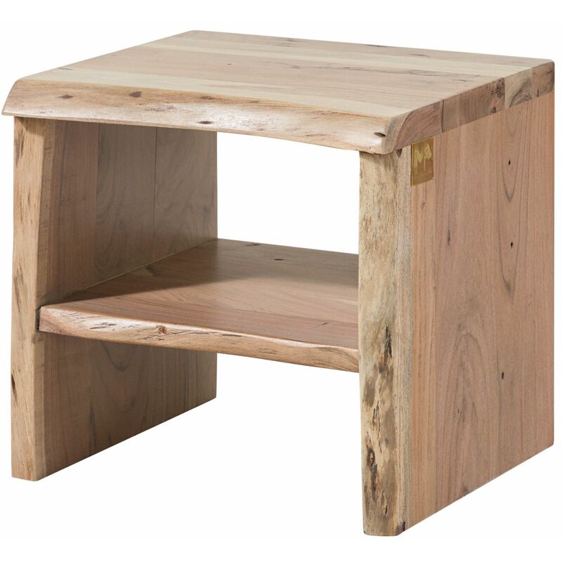 Massivmoebel24 - Table de nuit 45x40 Acacia laqué Bois naturel pure acacia 310