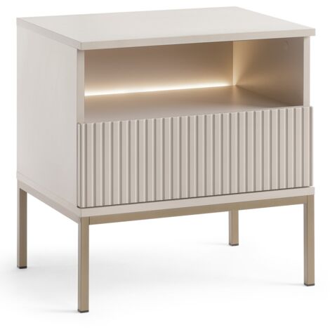 Table de nuit avec tiroirs Haller - Table de nuit pour lit rembourré, lit boxspring - table de téléphone, loft (Cachemire)