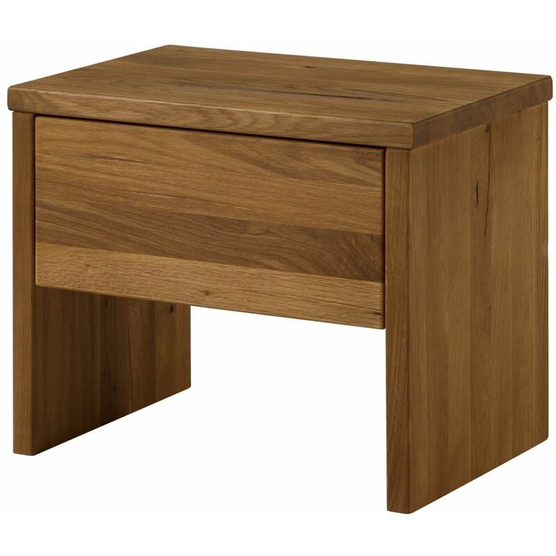 Massivmoebel24 - Table de nuit 50x35 Chêne sauvage huilé Tabac jangali 319