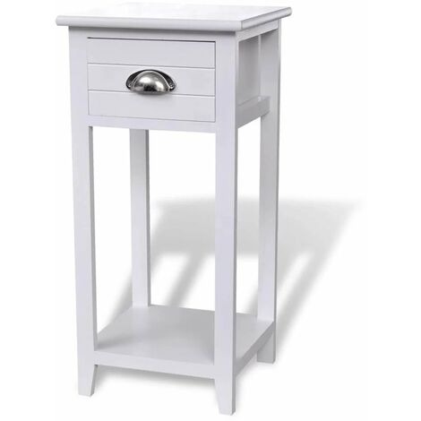 Table de nuit chevet commode armoire meuble chambre avec 1 tiroir blanc